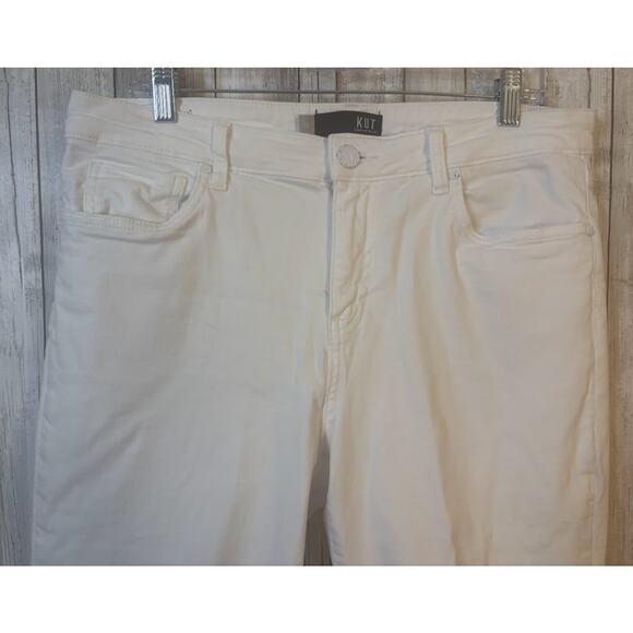 KUT FROM THE KLOTH White Amy Crop Straight Leg Jeans Size 14 - Picture 3 of 9